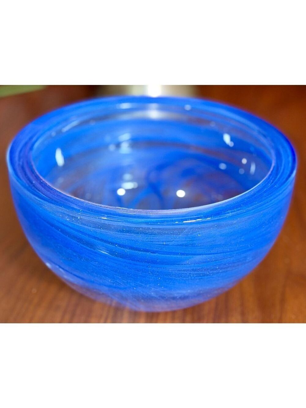 93. VTG Kosta Boda Atoll Cobalt Blue Art Glass Bowl Anna Ehrner Sweden 7”